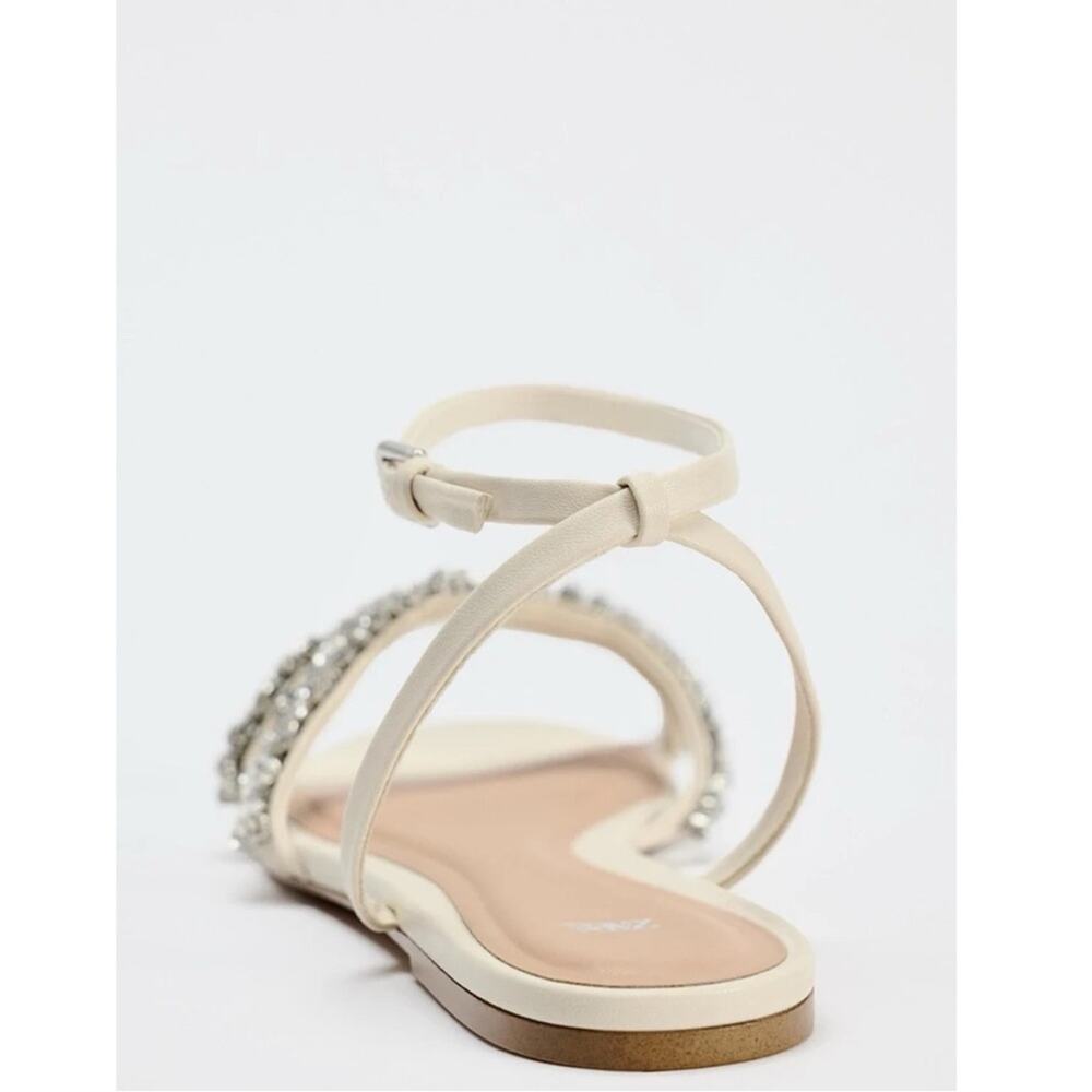 Zara Crystal Rhinestone Encrusted Embellished Sandals - Picture 4 of 13